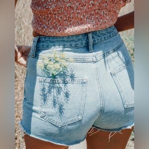 Billabong x Salty Blonde 🌴 High Waisted Ripped Denim Shorts